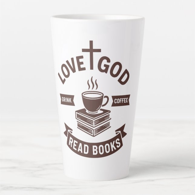 Liebe Gott trinken Kaffee Lesen Bücher Christlich  Milchtasse (Vorderseite)
