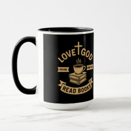 Liebe Gott trinken Kaffee Lesen Bücher Christlich Tasse