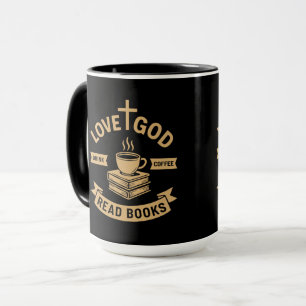 Liebe Gott trinken Kaffee Lesen Bücher Christlich Tasse
