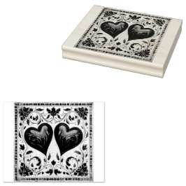 Liebe: Gouache Valentine Hearts Gummistempel