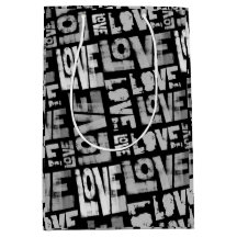 Liebe Graffiti Geschenktasche - Schwarz-Weiß
