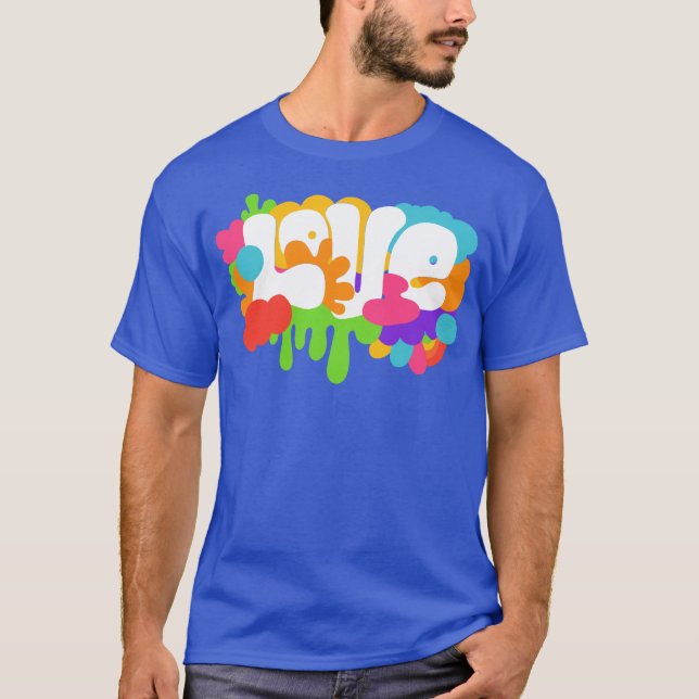 Liebe Graffiti im Retro-Stil der 60er Jahre T-Shirt (Vorderseite)