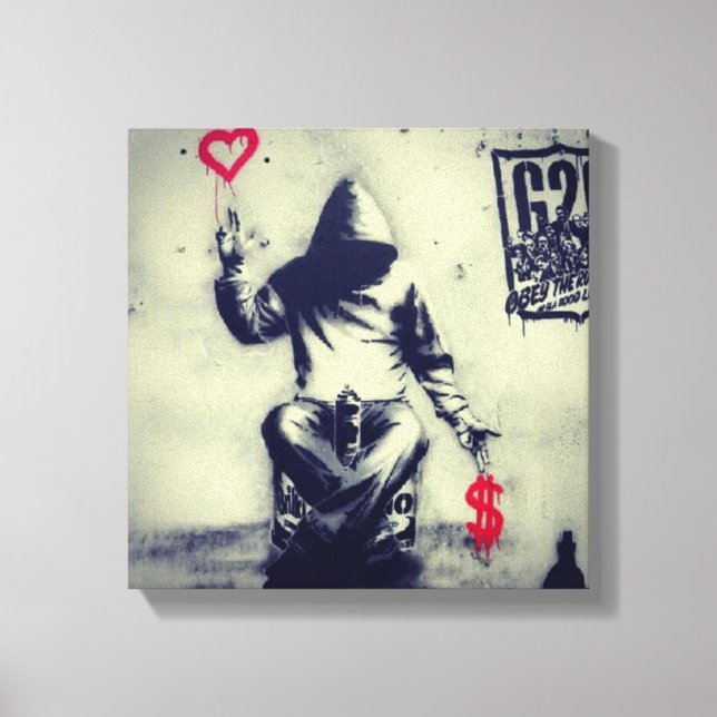 Liebe Graffiti Leinwanddruck (Vorderseite)