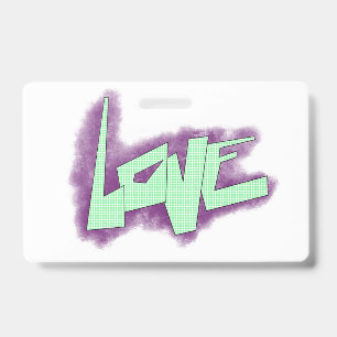 Liebe Graffiti lila grüne Minze Typografie Punkte Ausweis