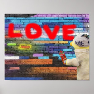 Liebe Graffiti wall Art. Poster