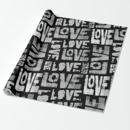 Liebe Graffiti Wrapping Paper - Schwarzweiß Geschenkpapier