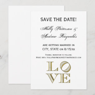 Liebe Grafischer Text - Imitate Gold Einladung