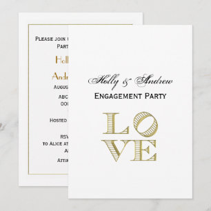 Liebe Grafischer Text - Imitate Gold Einladung