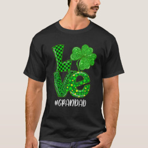Liebe Grandad St Patrick's Day Green Kariert Leopa T-Shirt