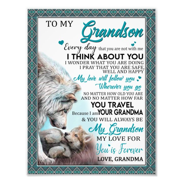 Liebe Grandson | Brief an meinen Enkel von Oma Fotodruck (Vorne)