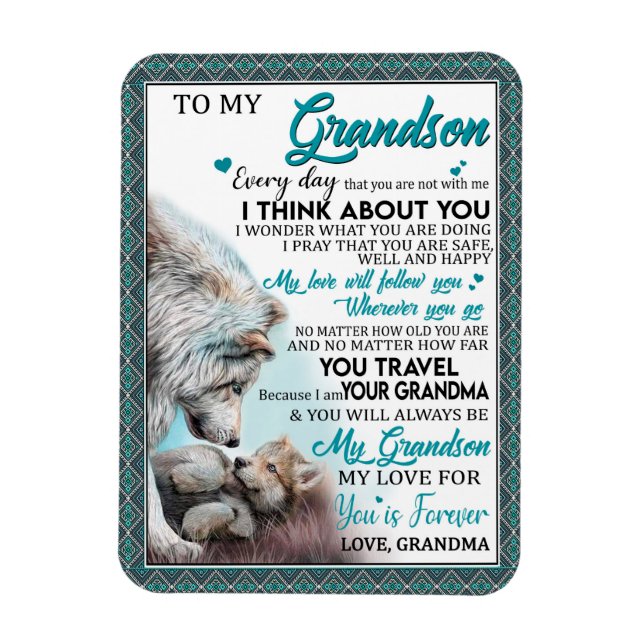 Liebe Grandson | Brief an meinen Enkel von Oma Magnet (Vertikal)