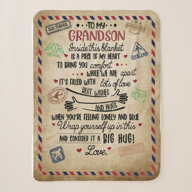 Liebe Grandson| Brief an meinen Großvater von Oma Sherpadecke (Vorderseite)