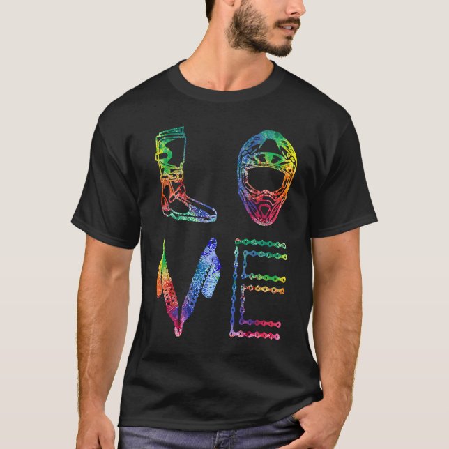 Liebe Graphic Dirt Biker Motorrad Enduro Motocros T-Shirt (Vorderseite)