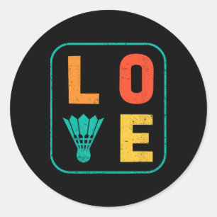 Liebe Graphic Dminton Player Shuttle Player Sports Runder Aufkleber