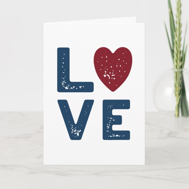 LIEBE Graphic Minimalistische Schreibmaschine Schr Karte (Vorderseite)