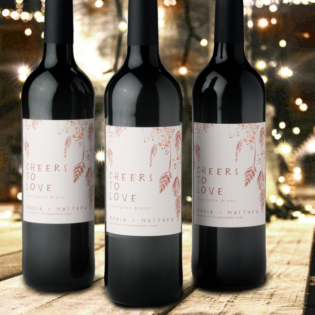 Liebe Grasbeeren Skizze Hochzeit im Herbst w Weinetikett (Von Creator hochgeladen)