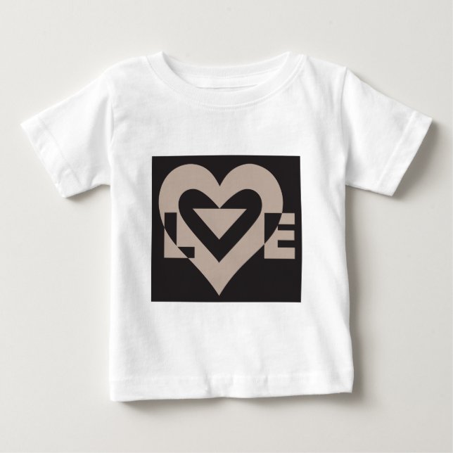 Liebe Grau auf Schwarz Baby T-shirt (Vorderseite)