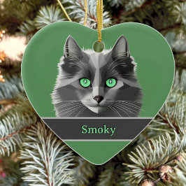Liebe Graue Katzen - Schöne Nebelung - Ihr Text Keramik Ornament