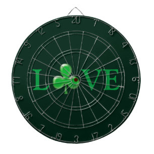 Liebe Green Clover Kleeblatt Saint Patrick's Day Dartscheibe