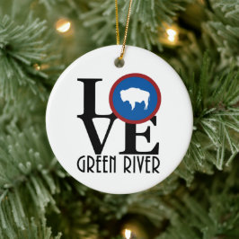 LIEBE Green River Wyoming Keramik Ornament