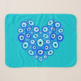 Liebe Griechenland Herz blau und weiß Sherpadecke