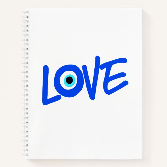 LIEBE griechisches Augensymbol Notizbuch (Vorderseite)