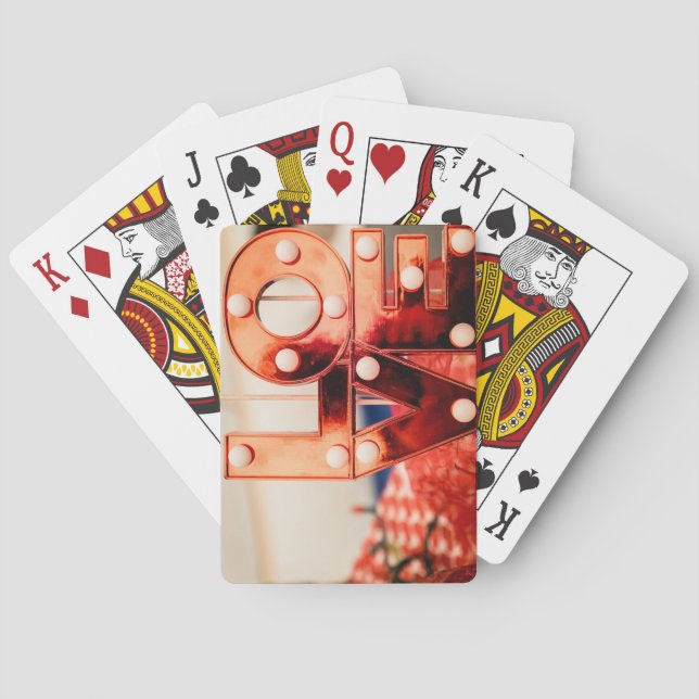 LIEBE (Große rote Schrift) Spielkarten (Rückseite)