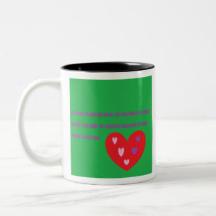 LIEBE GRÖSSER ALS DAS MEER AUF GRÜNEN-sehr großen Zweifarbige Tasse