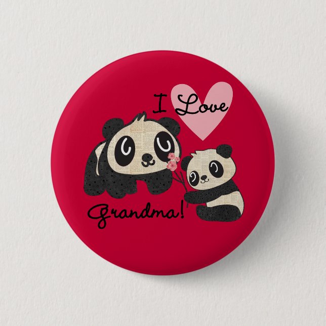 Liebe-Großmutter der Panda-Bärn-I Button (Vorderseite)