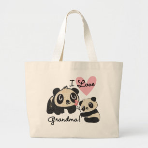 Liebe-Großmutter der Panda-Bärn-I Jumbo Stoffbeutel