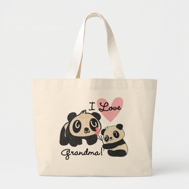 Liebe-Großmutter der Panda-Bärn-I Jumbo Stoffbeutel (Vorne)