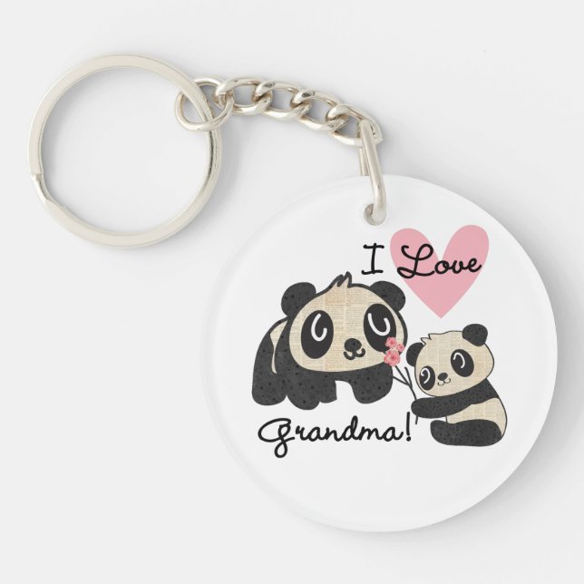 Liebe-Großmutter der Panda-Bärn-I Schlüsselanhänger (Vorderseite)
