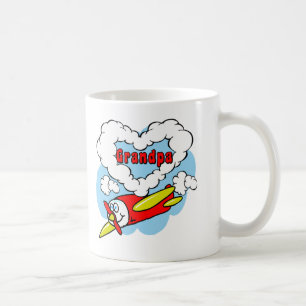Liebe-Großvater scherzt Flugzeug Kaffeetasse