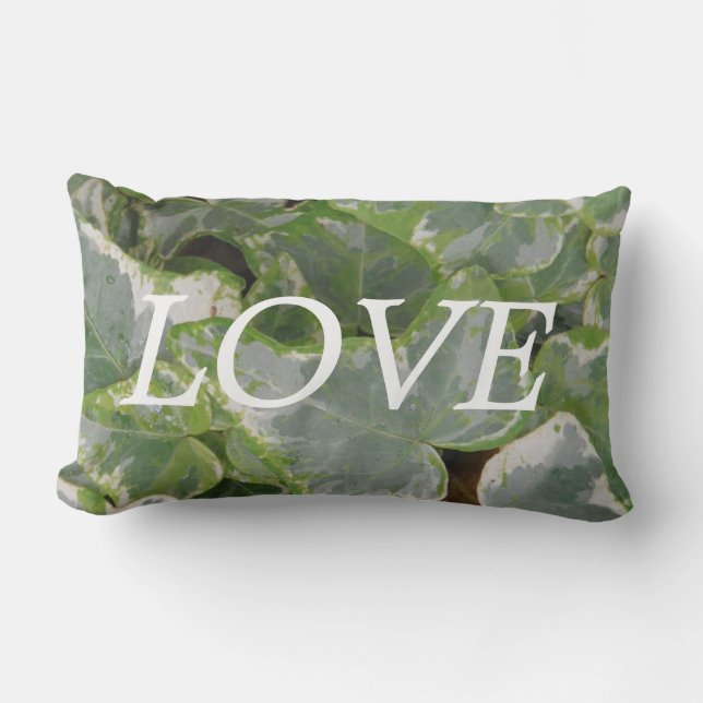 Liebe grün Ivy Inspirationskissen Lendenkissen (Vorderseite)