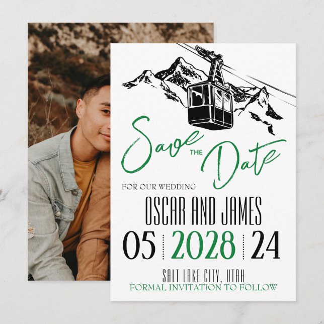 Liebe Grün Save The Date (Vorne/Hinten)