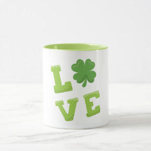 Liebe Grüne Blockbriefe für St Patricks Day Tasse