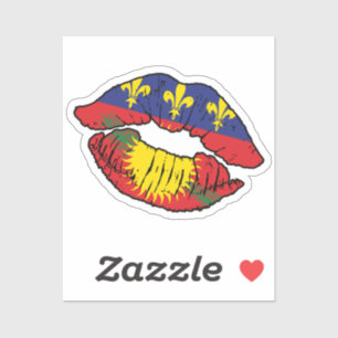 Liebe Guadeloupe Guadeloupean Lipstick Aufkleber