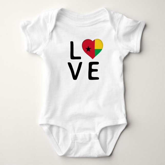 Liebe - Guinea Bissau-Flagge Baby Strampler (Vorderseite)
