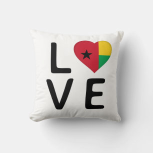 Liebe - Guinea Bissau-Flagge Kissen
