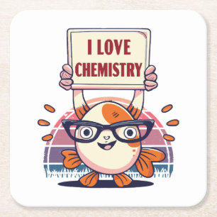 Liebe Guppys und Chemie Rechteckiger Pappuntersetzer