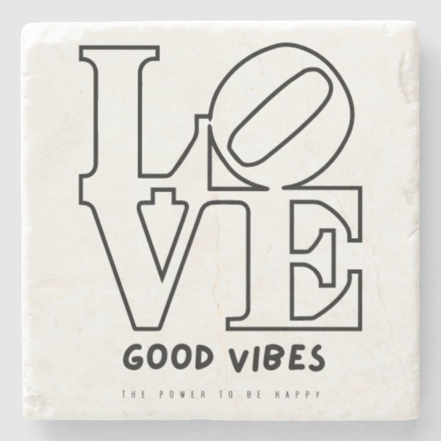 LIEBE GUTE VIBES STEINUNTERSETZER (Vorderseite)