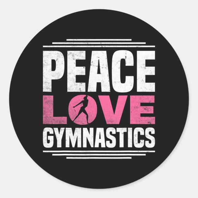 Liebe Gymnastik Gymnastik Runder Aufkleber (Vorderseite)