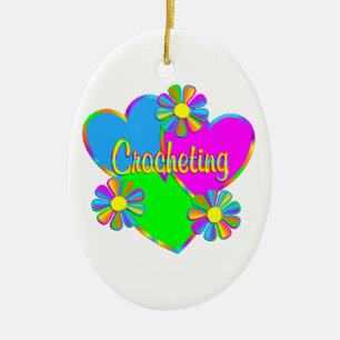 Liebe-Häkeln Keramik Ornament