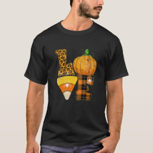 LIEBE Halloween Pumpkin Funny Mais Candy Mais Leop T-Shirt
