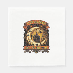 Liebe Halloween Spukhaus Halbmond Schwarz C Serviette