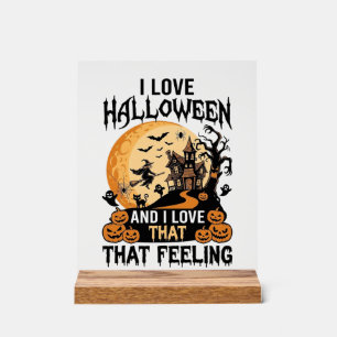 Liebe Halloween Spukhaus Mond Hexe Kürbisse_1 Acrylschild