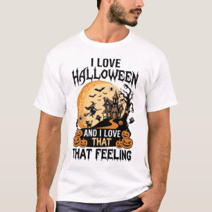Liebe Halloween Spukhaus Mond Hexe Kürbisse_1 T-Shirt