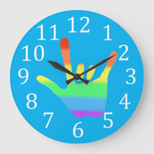 Liebe Hand ASL Zeichensprache Regenbogenfarben Uhr
