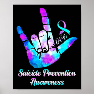 Liebe Hand-Schild Suizidprävention Bewusstsein Poster
