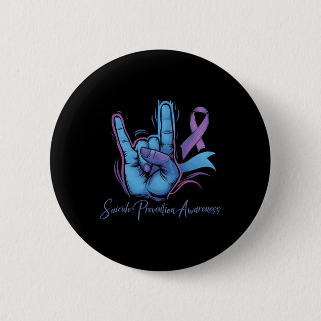 Liebe Hand Sign Suizidprävention Woche S Button (Vorderseite)